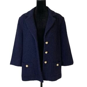 Linea by Louis Dell'Olio Womens Pearl Gold Button Cardigan Blazer Size Large